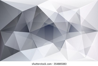 White and grey polygonal geometric background, semi-transparent texture, in vector