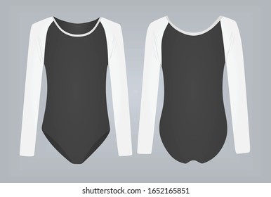 White and grey practice bodysuit. vector illustration