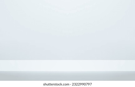 White and grey shelf in vector background. Abstract wallpaper design with copy space to display your products.