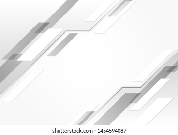 White and grey shiny technology motion background. Vector design.