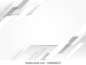 White and grey shiny technology motion background. Vector design.