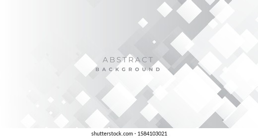 White Grey Silver Box Rectangle Abstract Background Vector Presentation. Gray and white color geometric modern design for background with copy space, Vector Illustration 