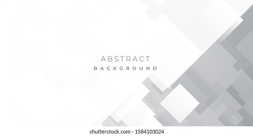 White Grey Silver Box Rectangle Abstract Background Vector Presentation. Gray and white color geometric modern design for background with copy space, Vector Illustration 