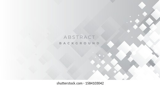 White Grey Silver Box Rectangle Abstract Background Vector Presentation. Gray and white color geometric modern design for background with copy space, Vector Illustration 