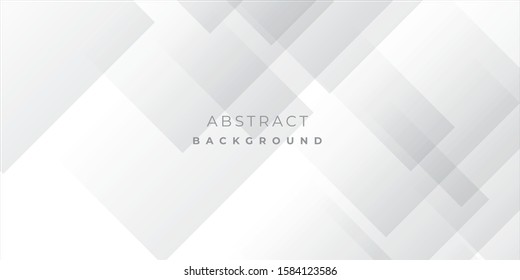 White Grey Silver Box Rectangle Abstract Background Vector Presentation. Gray and white color geometric modern design for background with copy space