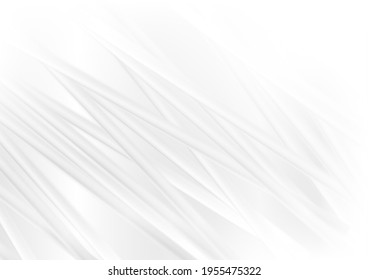 White and grey smooth glossy stripes abstract geometric background. Vector illustration