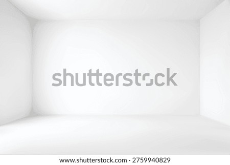 White grey studio room 3d background. Empty limbo lighting interior, blank clean product display. Floor, walls and ceiling in perspective. Presentation scene, podium overlay. Showroom vector mockup.