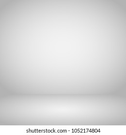 White and grey studio room background for design vector illustration.