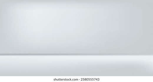 White grey studio room. Limbo light background. Abstract 3d backdrop for product presentation art