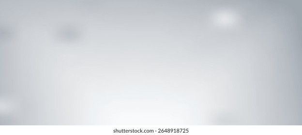 Quarto de estúdio cinza branco. Fundo de luz limbo. Fundo de gradiente 3d abstrato para apresentação do produto. Mínima cena de parede holofote. Exibição de apresentação, promoção. Ilustração de maquete de estágio de vetor