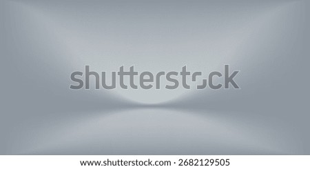 White grey studio room. Limbo light background. Abstract 3d gradient backdrop for product presentation. Minimal wall scene spotlight. Showcase, promotion display. Vector stage mockup illustration