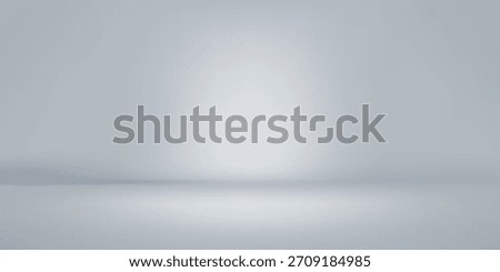 White grey studio room. Limbo light background. Abstract 3d gradient backdrop for product presentation. Minimal wall scene spotlight. Showcase, promotion display. Vector stage mockup illustration
