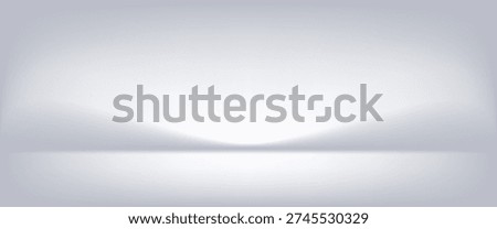 White grey studio room. Limbo light background. Abstract 3d gradient backdrop for product presentation. Minimal wall scene spotlight. Showcase, promotion display.