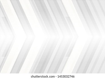 White and grey tech arrows abstract modern background.