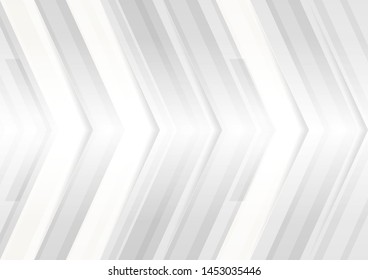 White and grey tech arrows abstract modern background.