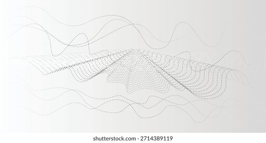 Fondo moderno técnico blanco y gris adecuado para presentaciones e invitaciones, líneas de puntos