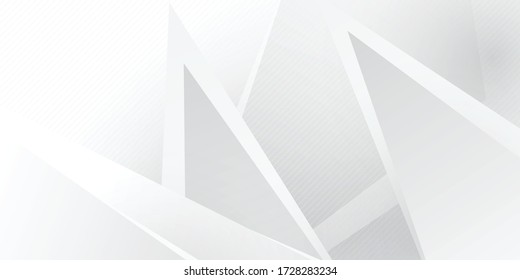 White grey triangle abstract background geometry shine and layer element vector for presentation design. Suit for business, corporate, institution, party, festive, seminar, and talks