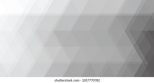 White grey triangle, abstract geometric textured polygonal background vector.