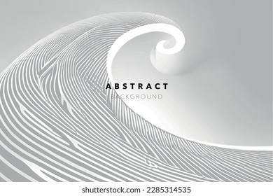 White and grey wave background in abstract style. Vector illustration