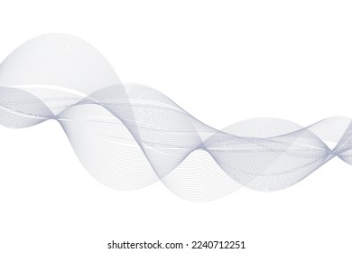 White Grey Wavey Lines Abstract Background Vectorart
