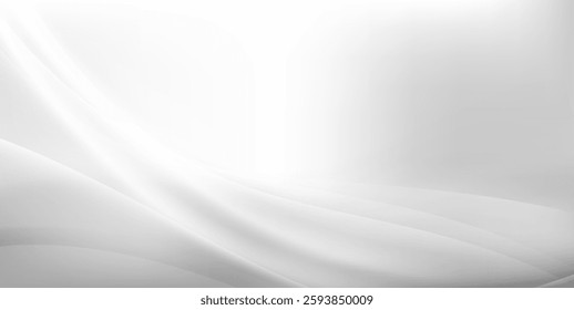 White Grey Wavy Abstract Background.