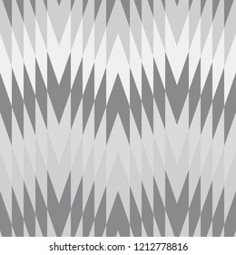 White and grey zig zags geometric background. Vector seamless repeat in neutral colors.