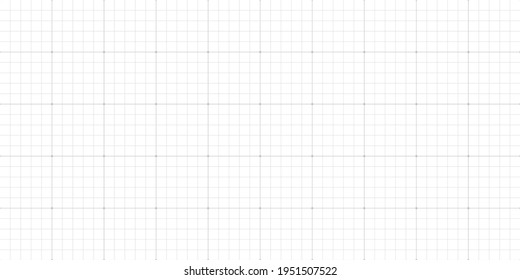 White grid background. Checkered backdrop of map. Grid paper long banner. Printable geometric design elements. Notebook paper. Technical architect blank. Graph sketch. Vector illustration.