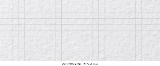 White grid background with a textured, paper-like surface. The background is white, featuring a subtle grid pattern for a minimalist style. Grid pattern background vector. White background.