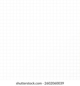 White grid paper background, empty chekered sheet. Ideal for notepad, school, drafting, educational materials. Vector illustration