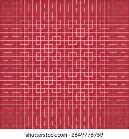 White grid pattern created from squares within squares on a red background