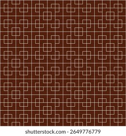 White grid pattern created from squares within squares on a dark brown background