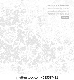 White grunge abstract background. Vector gray worn texture