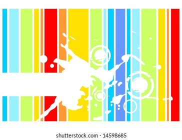 White grunge abstract pattern on a striped background.