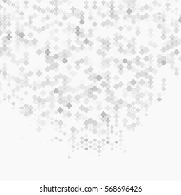 White grunge background with small squares. Hand-drawn illustration. Vector.