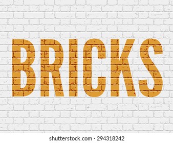 White grunge brick wall. Vector illustration