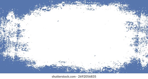 Weiße, farbige, bedrückte Textur auf blauem Hintergrund. Dicke Pinselstriche grungy Hintergrund, Grunge Banner, Maltextur 