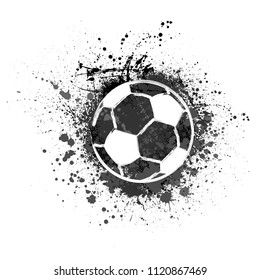 White grunge and dots football with ink blots and splashes