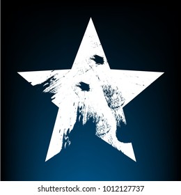 White grunge five pointed star