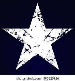 White grunge five pointed star