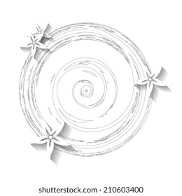 White grunge floral background. Vector template design