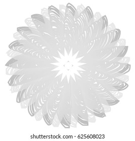 White grunge flower in vector illustration.