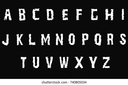 White Grunge Font - Horror Vector Font - Stylized font