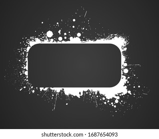 White grunge frame banner for your design. Abstract painted background templates. 