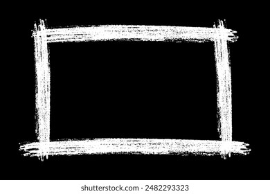 Weißer Grunge-Rahmen auf schwarzem Hintergrund-Vektorillustration-Designelement