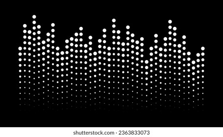 White grunge halftone dots gradient texture background. Black and white circle dots pattern. Spotted vector illustration