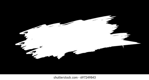 White Grunge Paint stripe . Distressed Vector Brush Stroke . White Modern Textured banner . Dirty Artistic Design Elements. Creative Design Elements. Perfect For Logo, Banner, Icon.