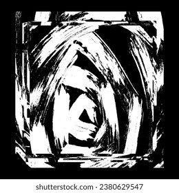 White grunge texture isolated on a black background