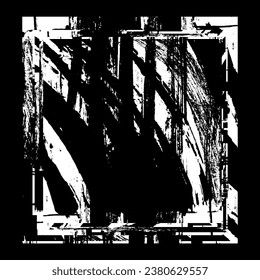 White grunge texture isolated on a black background