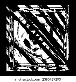 White grunge texture isolated on a black background