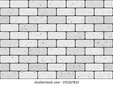 White grunge vector brick wall background 